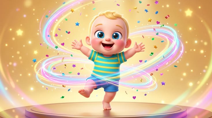 Konuşma balonlarıyla iletişim kuran gülümseyen çocuk ve renkli harf blokları, 3D illüstrasyon